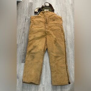 Vintage Walls Work Wear Insulated Bib Overalls Mens XL Short/43X22 Brown Zip Up